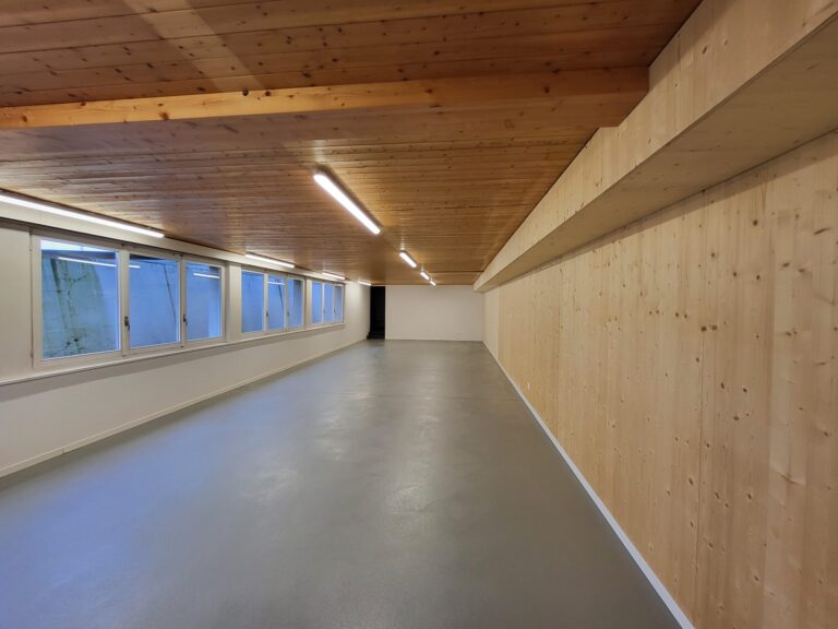 leerer neu renovierter Raum von Eingangsseite her.